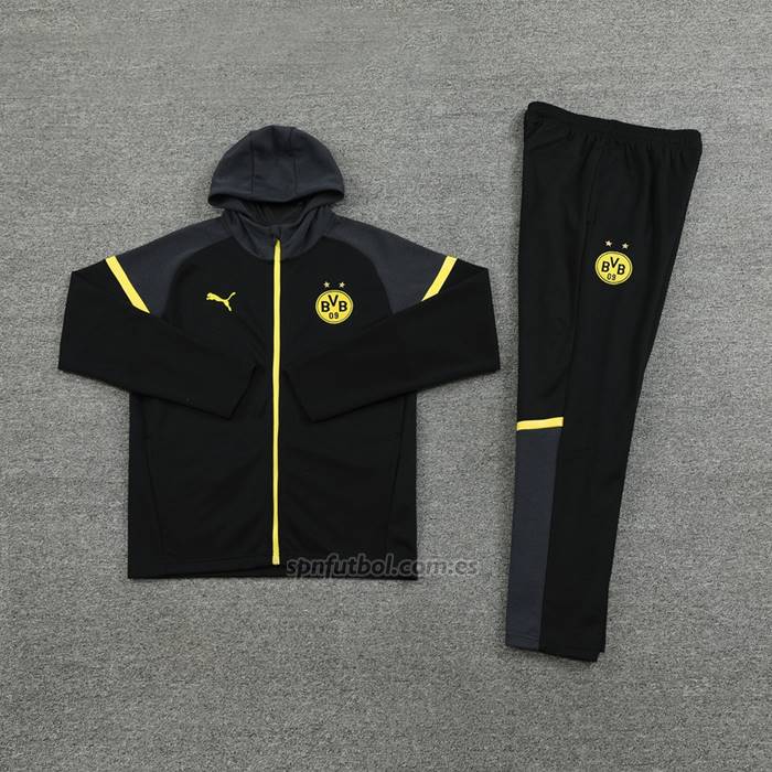 Chandal con Capucha del Borussia Dortmund 2024-2025 Negro